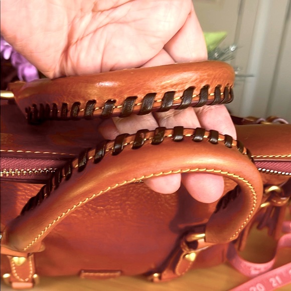 👜 Dooney & Bourke Vtg Florentine Leather Satchel with Gold Hardware  10x9x4.5” - Picture 9 of 17
